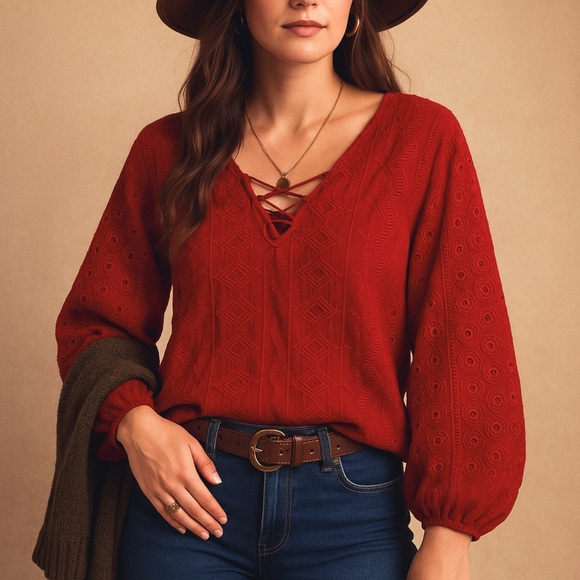 Sanctuary Cheyenne Lace Inset boho Embroidered top  ❤️ - Picture 1 of 7